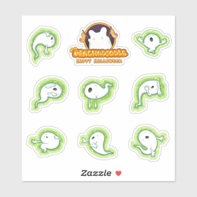 Over-Dramatic Ghosts Sticker Sheet for Halloween (Sheet)
