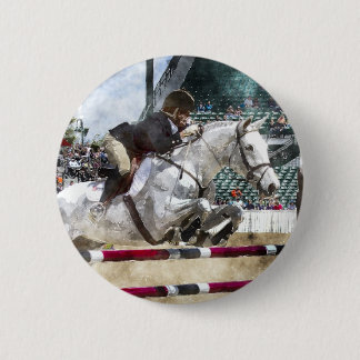 Over Easy Hunter Jumper Show Jumping 6 Cm Round Badge