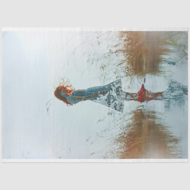 Over Exposed Photography Redheaded Girl Decoupage  Tissue Paper (Front)