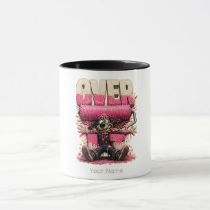 Over It Personalised Funny Burnout Humour T-Shirt Mug