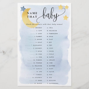 Over Moon Animal Matching Paper Game Card-Blue