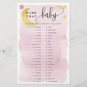 Over Moon Animal Matching Paper Game Card-Pink