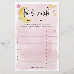 Over Moon, How Much is It-Pink Paper Game Card