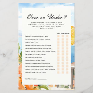 Over or Under Aperol Spritz Bridal Shower Game