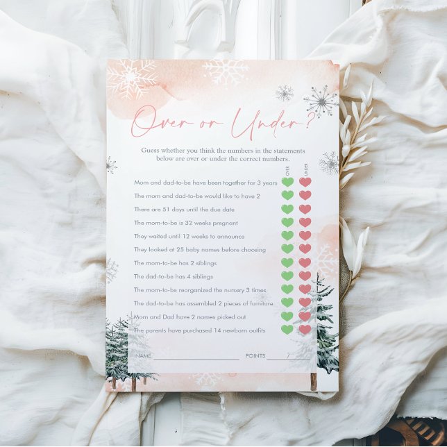 Over or Under - Baby Shower Game Winter theme (Creator Uploaded)