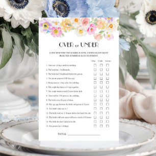 Over or Under Bridal Shower Game