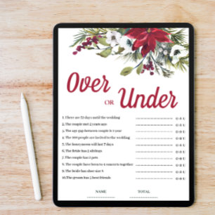 Over or Under Christmas Bridal Shower Game Invitation