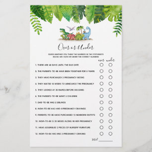 Over or Under Dinosaur Baby Shower Game