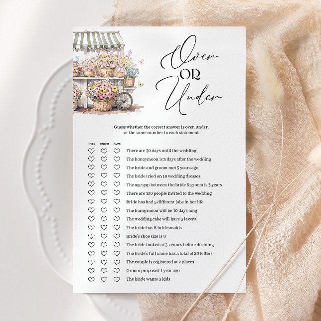 Over or Under Off The Market Bridal Shower Game (Creator Uploaded)