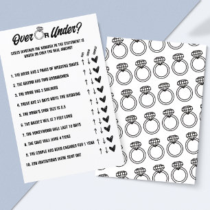 Over or Under Wedding Game, Bridal Shower Activity
