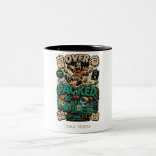 Over Packed Personalised Funny Student Two-Tone Coffee Mug