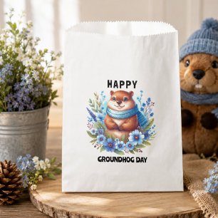 Over Rated? Watercolor Celebrating Groundhog Day Favour Bags