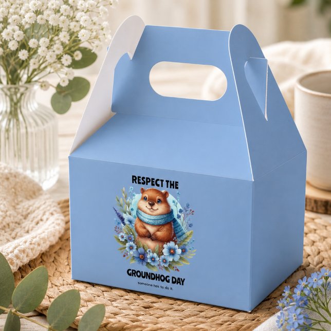 Over Rated? Watercolor Celebrating Groundhog Day  Favour Box (Over Rated? Watercolor Celebrating Groundhog Day Favor Boxes)