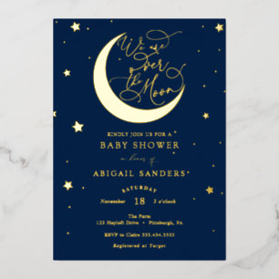 Over the Gold Moon Blue Baby Shower 