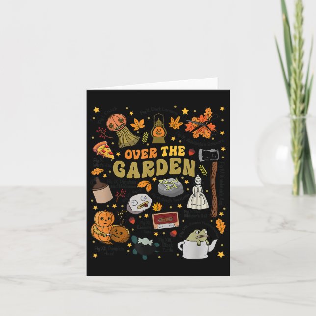 Over The Halloween Garden Wall Pumpkin Fall Thanks Card (Front)