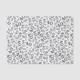 Over The Hill 40th Birthday Black/White Pattern Tissue Paper