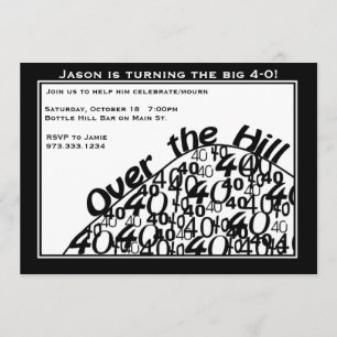 Over the Hill 40th Birthday Party Invitation