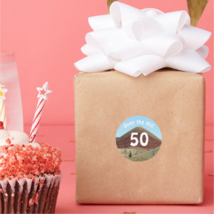 Over the Hill 50th Birthday Funny Classic Round Sticker