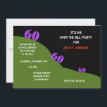 Over the Hill 60th Birthday Party Invites<br><div class="desc">This great over the hill 60th birthday party invite features a textured look hill with the numbers "60" going down the side of it making for a fun over the hill 60th birthday party invite.  Copyright henishouseofpaper</div>