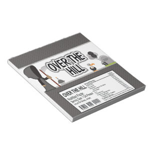 Over the Hill Birthday Candy Bar Wrapper Favours Notepad