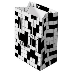 Over The Hill Birthday Crossword Puzzle Medium Gift Bag