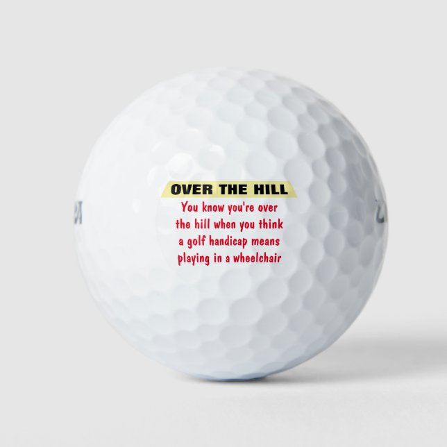 Over The Hill Birthday Golf Balls (Front)