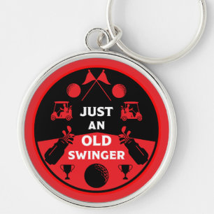 Over The Hill Birthday Golfer Key Ring