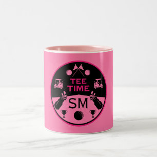 Over The Hill Birthday Golfer Two-Tone Coffee Mug