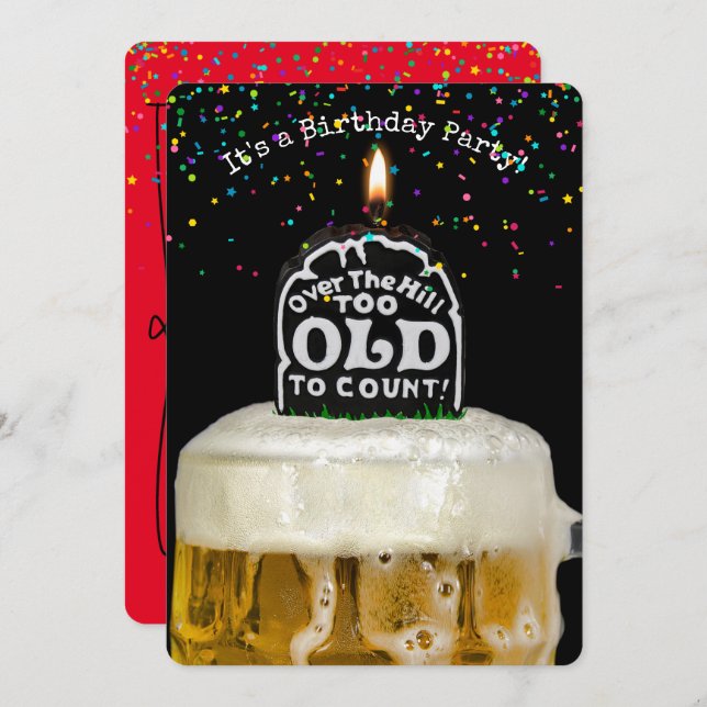 Over the Hill Birthday Party Invitation (Front/Back)