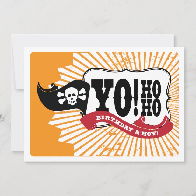 Over the Hill Birthday Pirate Party Invitations (Front)