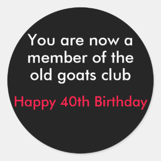 Over the hill birthday sticker