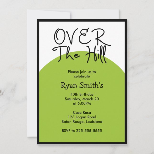 Over the Hill Birthday (Today's Best Award) Invitation (Front)