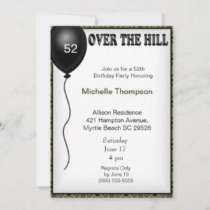 Over the Hill Customisable Age Birthday Invitation