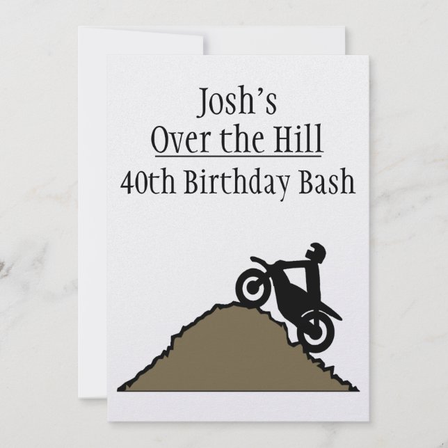 Over The Hill Dirt Bike Rider CSTM Invitation (Front)