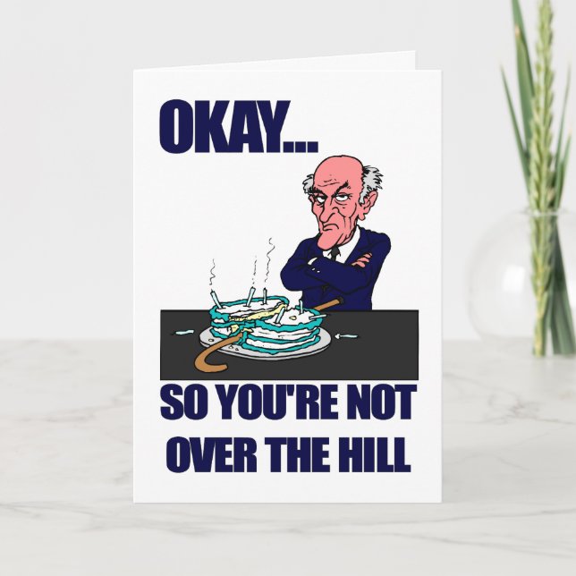 Over the Hill | Funny Man's Birthday Card (Front)