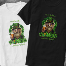 Over the Hill Funny Saying Leprechaun With Beer