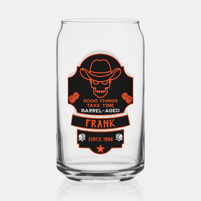 Over The Hill Getting Old Can Glass (Front)