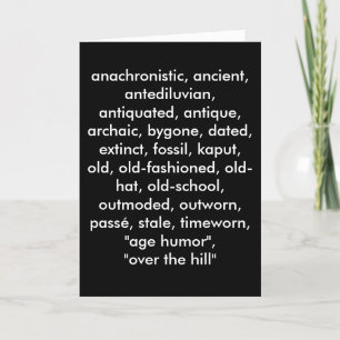 OVER THE HILL HUMOROUS BIRTHDAY CARD