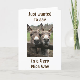 "OVER THE HILL LOOKS GREAT ON YOU" SAYS DONKEYS CARD