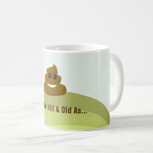 Over The Hill & Old As Poop Emoji Birthday Mug