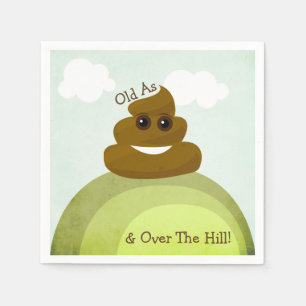 Over The Hill Poop Emoji Birthday Party Napkins