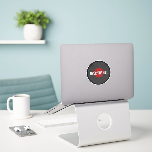 Over the Hill Rock N Roll Record   Classic Round S (Laptop On Desk)