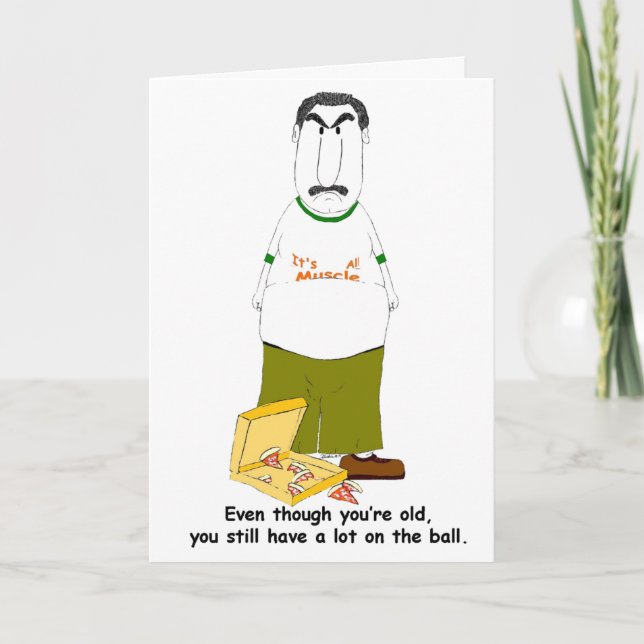Over the Hill, Sarcastic, Crabby Old Men Birthday Card (Front)