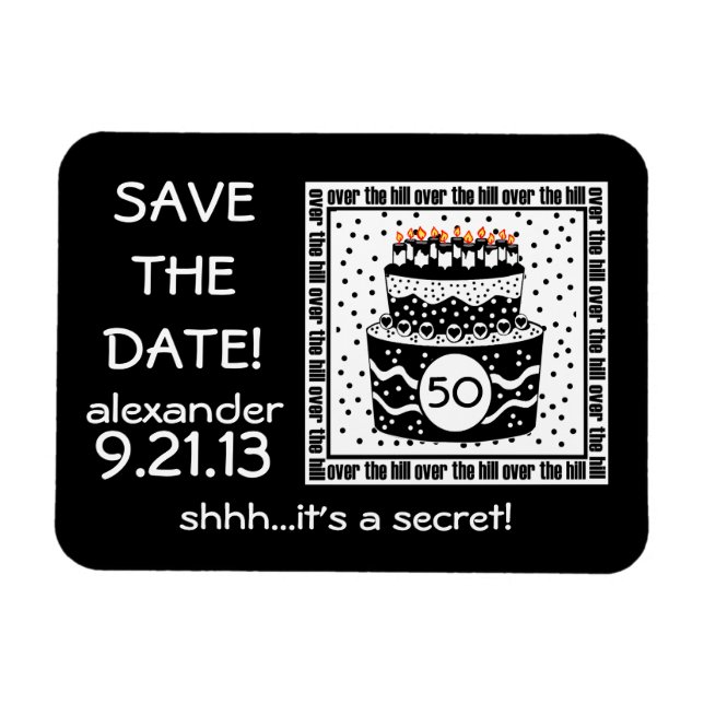 Over The Hill Save The Date Magnet (Horizontal)