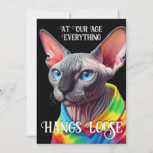 Over the Hill Sphynx Cat Hang Loose Birthday