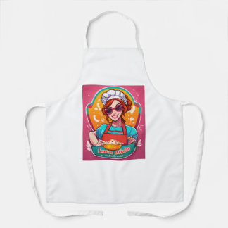 Over the kitchen chef count like  apron