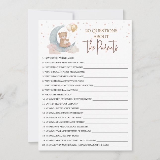 Over the Moon 20 Questions About the Parents Card (Front)