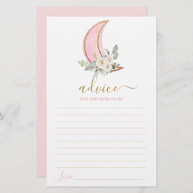 Over the moon Advice for Mum To Be card (Front/Back)