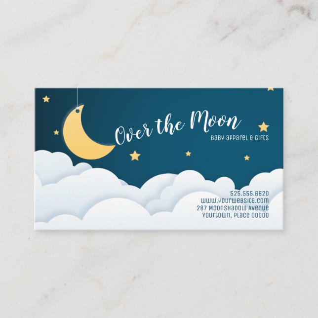 Over the Moon and Clouds Business Card (Front)