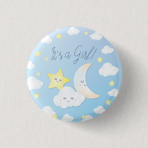 Over the Moon and Stars 3 Cm Round Badge